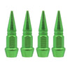 Five bright green universal bullet head screws with conical tips.