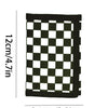 Checkered Print Compact Tri-Fold Wallet with ID Window