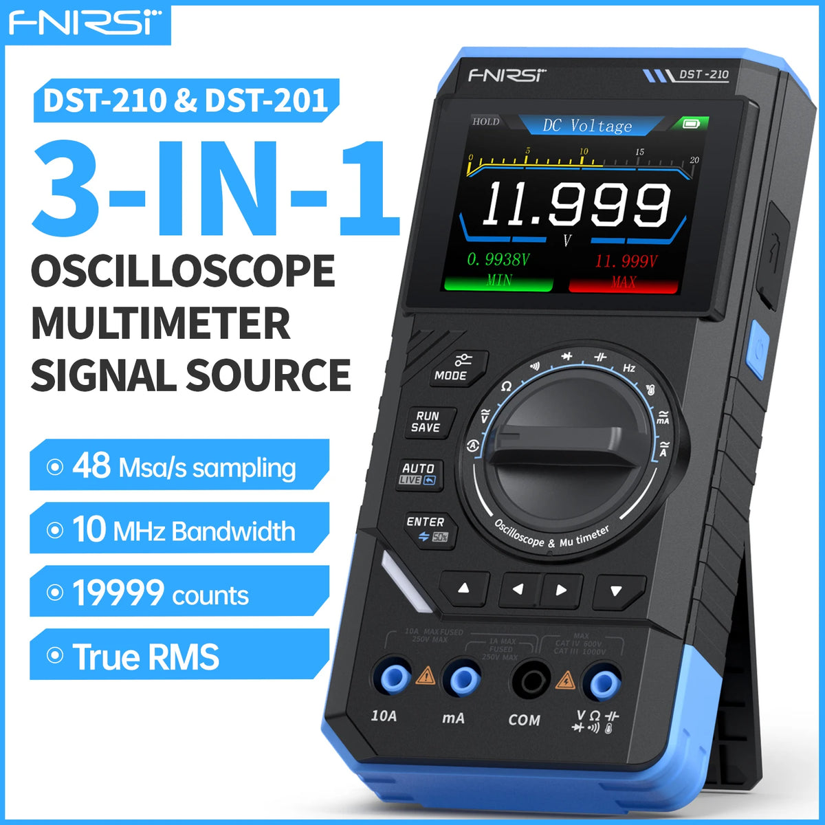 3-in-1 Digital Multimeter, Oscilloscope, and Signal Generator