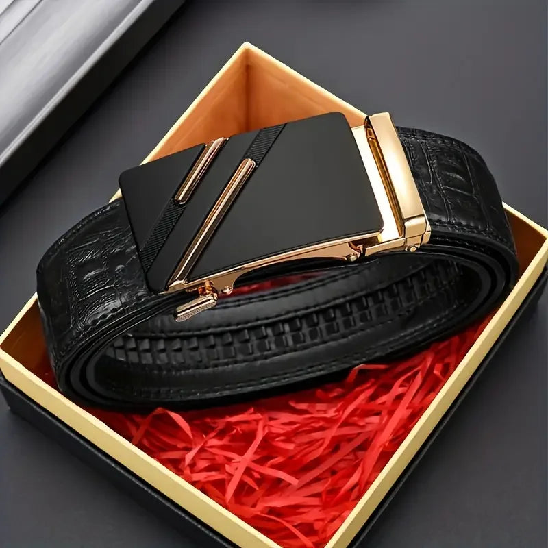 Men's Automatic Buckle Leather Belt