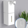 A white touchless infrared smart soap dispenser mounted on a wall, designed for contact-free use.
