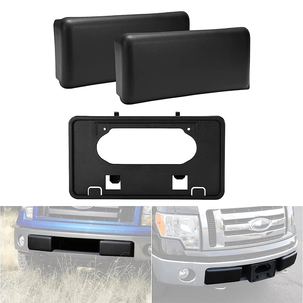 Front Bumper Guard & License Plate Bracket Set for Ford F-150 2009-2014