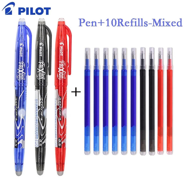 Erasable Gel Pen Refill Set - 0.5mm Tip (Blue, Black, Red)