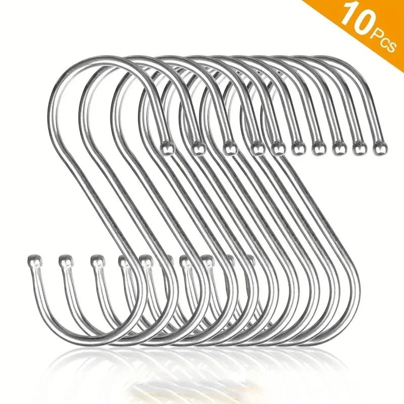Stainless Steel S Hooks for Kitchen, Bathroom & Organizing