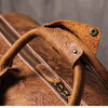 Vintage Embossed Leather Travel Duffle Bag