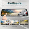 10-Inch Touchscreen Mirror Dash Cam with Front and Rear Cameras