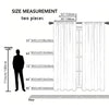 Two pieces of white light-filtering curtains shown with various height options and a floor measurement guide.