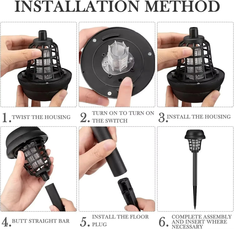 Solar-Powered Bug Zapper & Mosquito Repellent Lamp