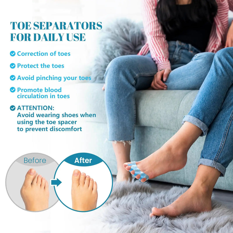 Soft Silicone Toe Separators for Bunion Relief & Foot Alignment