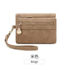 Vintage PU Leather Foldable Clutch Wallet with Wrist Strap