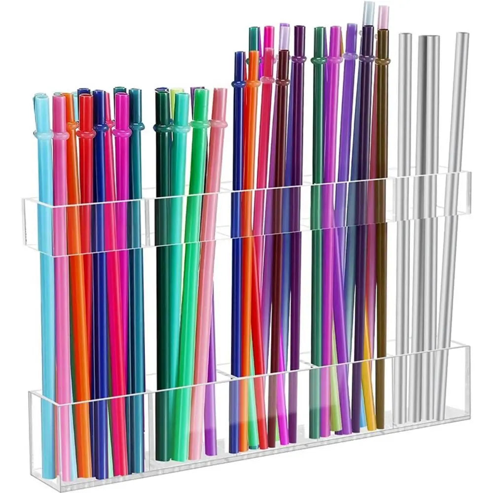 Acrylic Wall-Mounted Straw and Utensil Holder