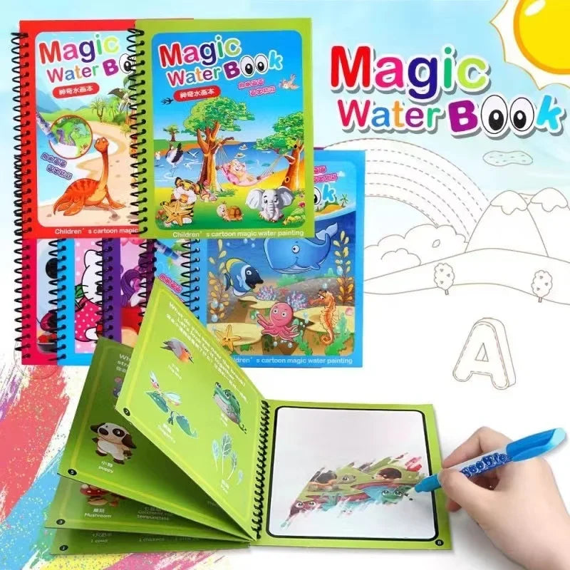 Libro de Dibujo Mágico con Agua Reutilizable para Niños