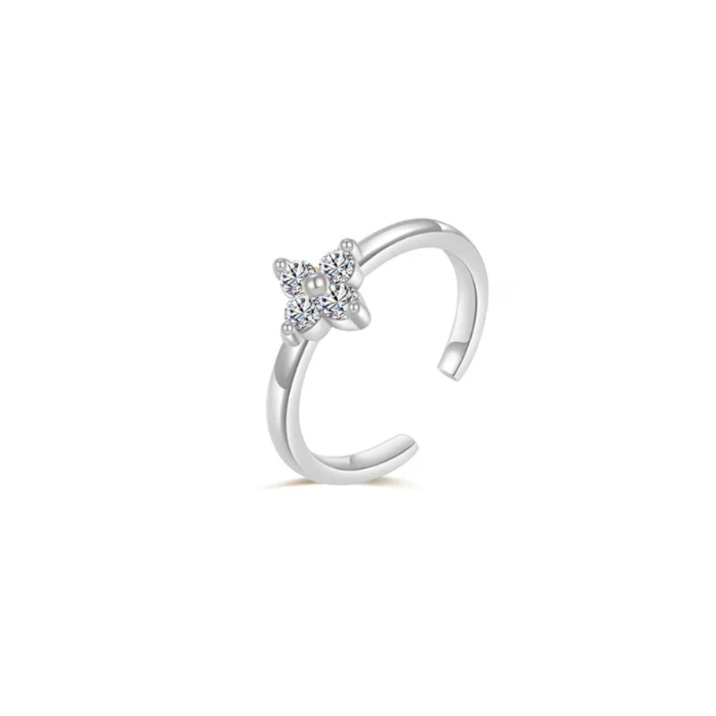 Gold-Plated Geometric Zircon Toe Ring