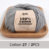 100% Organic Cotton Yarn for Knitting and Crocheting (2-Pack)
