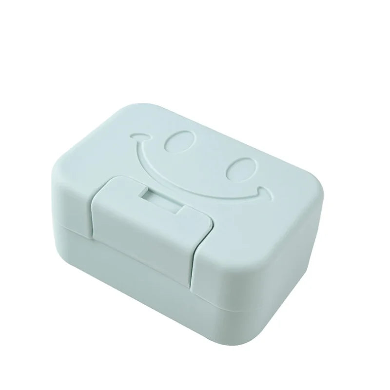 Smiley Face Lidded Soap Dish for Bathroom & Travel