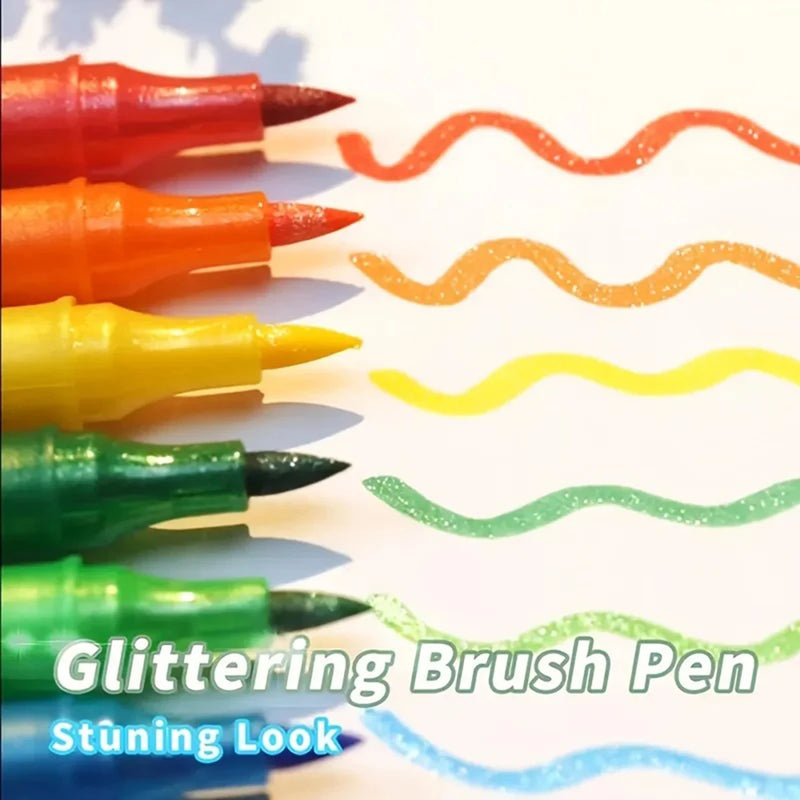 Dual-Tip Glitter Art Markers Set