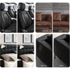 Before and after images showing self-adhesive leather repair tape used to fix damage on sofas, chairs, and other upholstery.
