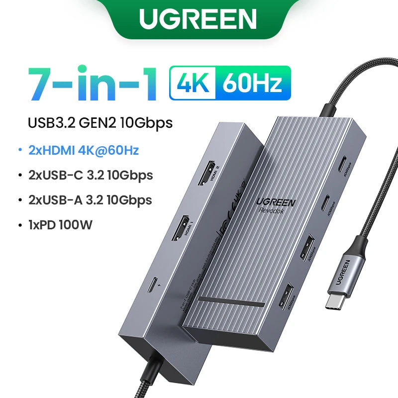 6-in-1 USB-C Hub with 4K HDMI, 10Gbps Data, and 100W Charging