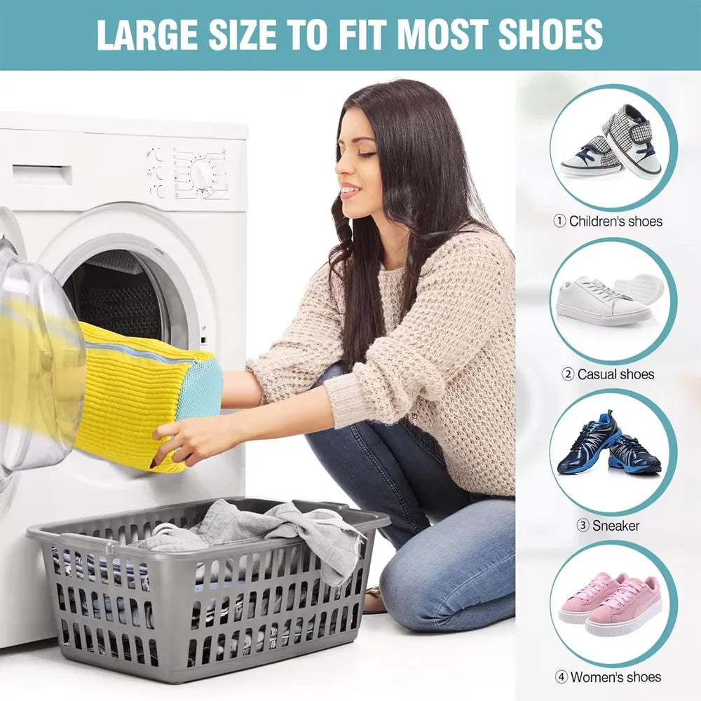 Mesh Shoe Wash Bag with Soft Fluff Lining