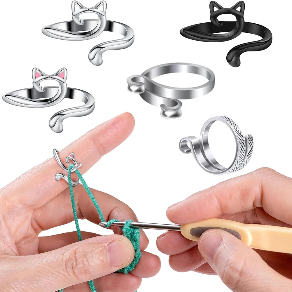Adjustable Knitting Crochet Loop Rings (Set of 2)
