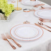 Elegant White Plastic Plates with Gold Rim