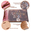 Handbemaltes 3D-Relief-Design-Abenteuerbuch mit echtem Kuhfellseil und losem Blattpapier
