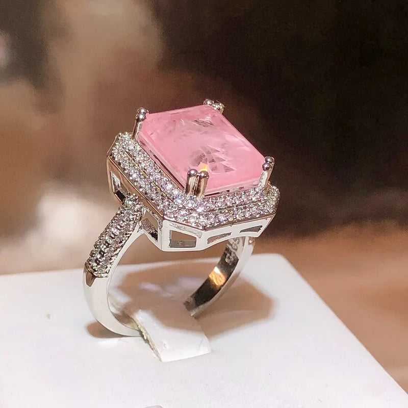 Paraiba-Style Zircon Cocktail Ring in Sterling Silver