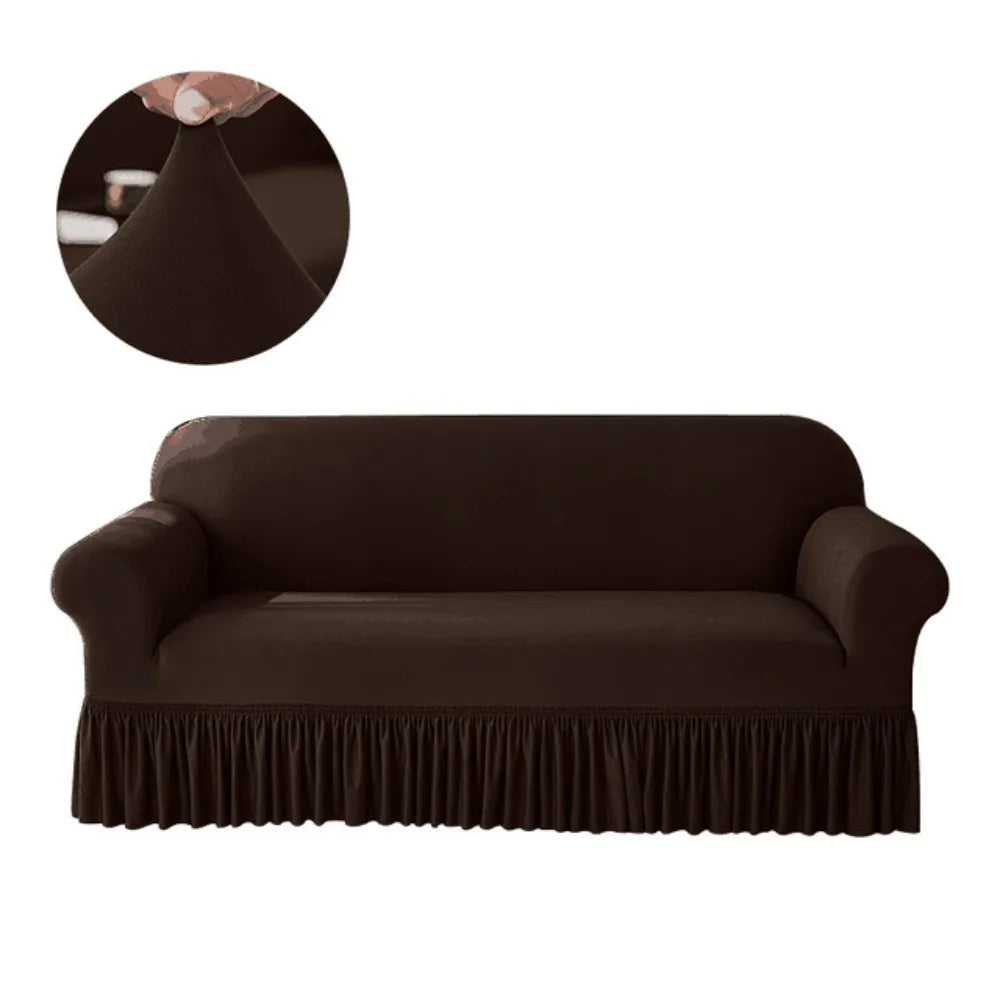 Stretch Sofa Slipcover with Skirted Edge