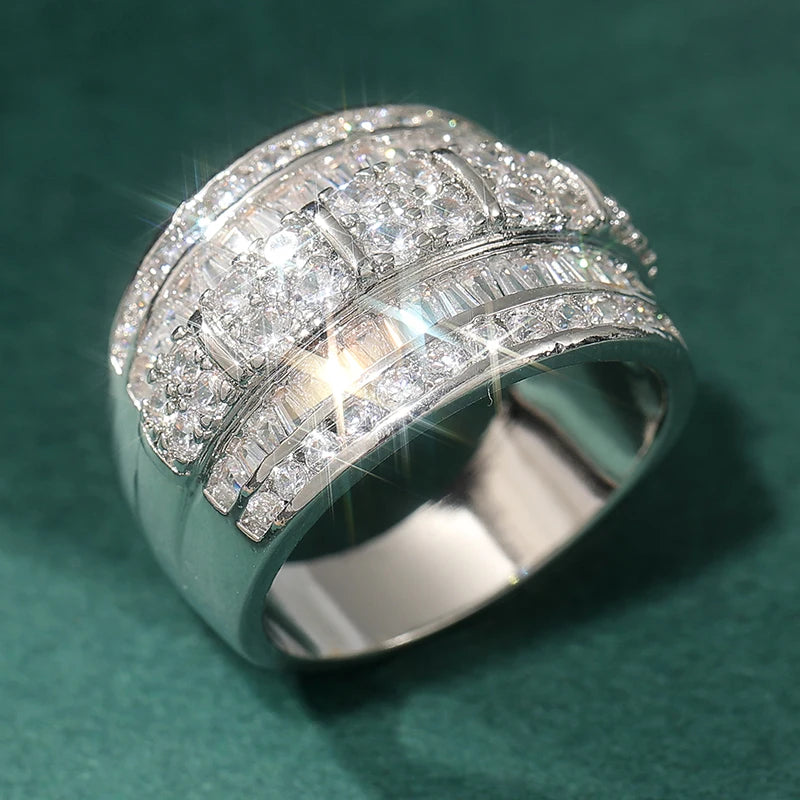 Elegant Women's Eternal Ring with Sparkling Cubic Zirconia