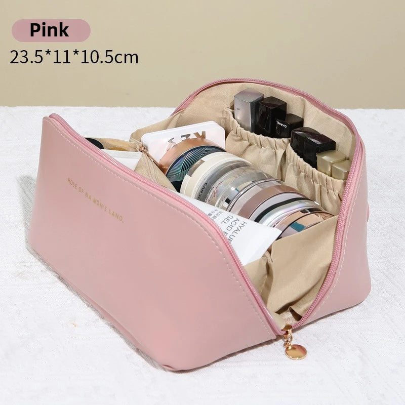 Large Capacity PU Leather Cosmetic Travel Bag