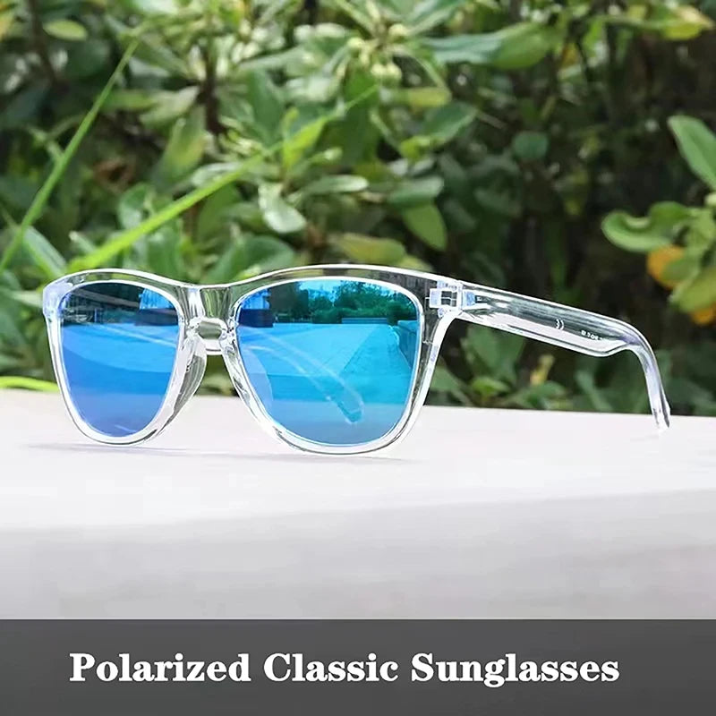 Retro Clear Frame Sunglasses with UV400 Protection