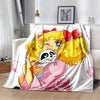 Cartoon Anime Flannel Throw Blanket in Candy Girl Design