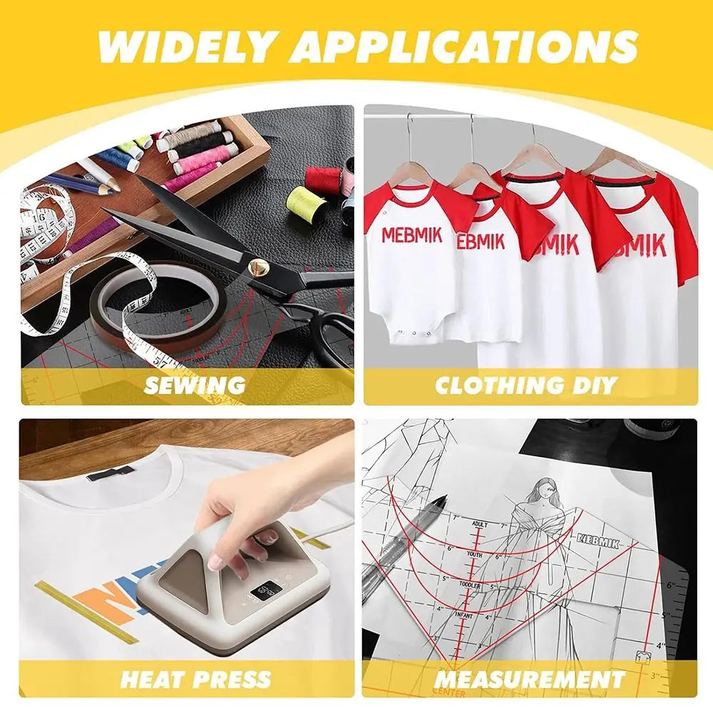 Tools for sewing and clothing die including a T-Shirt Alignment Ruler for vinyl heat press