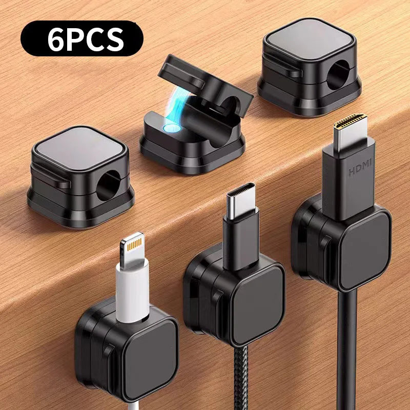 Magnetic Cable Clips for Desk Organization (12-Pack)