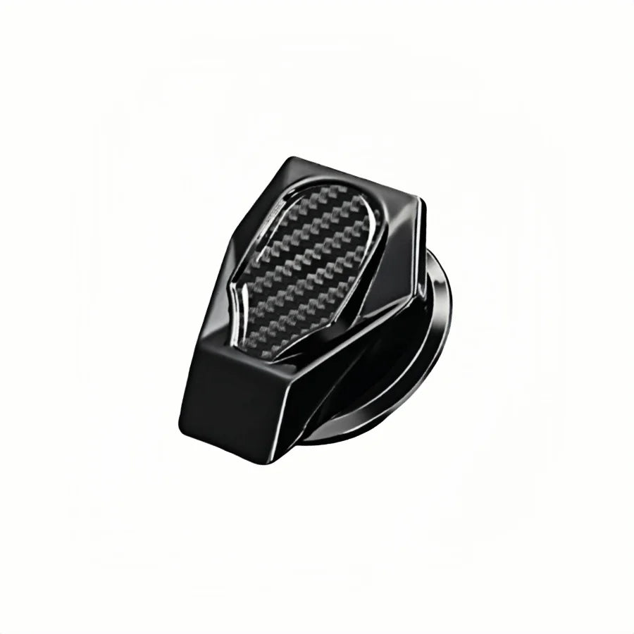 Black metal button cover and engine switch decals for car interior