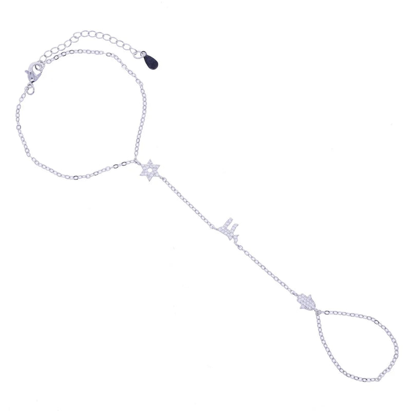 Elephant Charm Link Bracelet with Cubic Zirconia