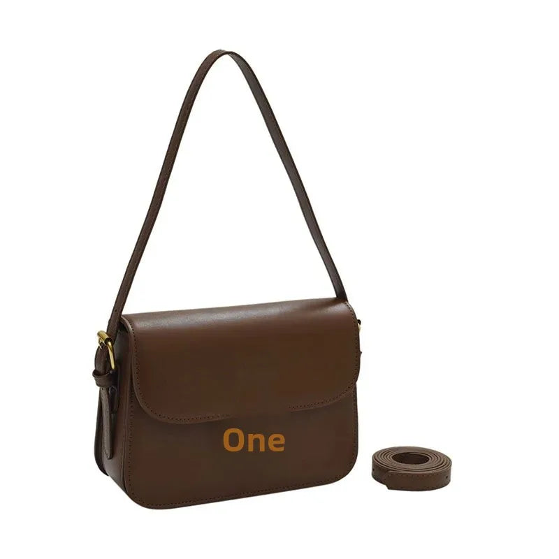 Korean Retro Square Crossbody Bag for Women – Compact Commuter Shoulder Bag