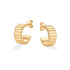 Chunky Gold-Plated Hoop Huggie Earrings