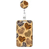 Leopard Print Retractable Badge Holder with Clip