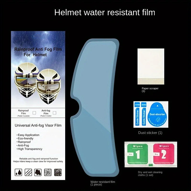 Universal Motorcycle Helmet Visor Rain & Fog Protection Film