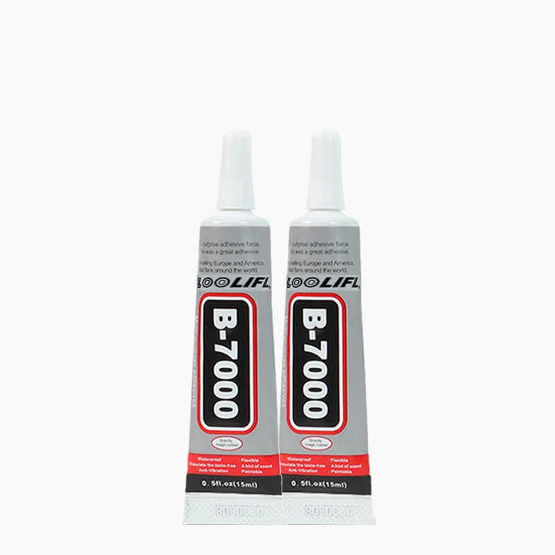 Two bottles of B-7000 precision adhesive glue for jewelry crafts and repairs with fine tips