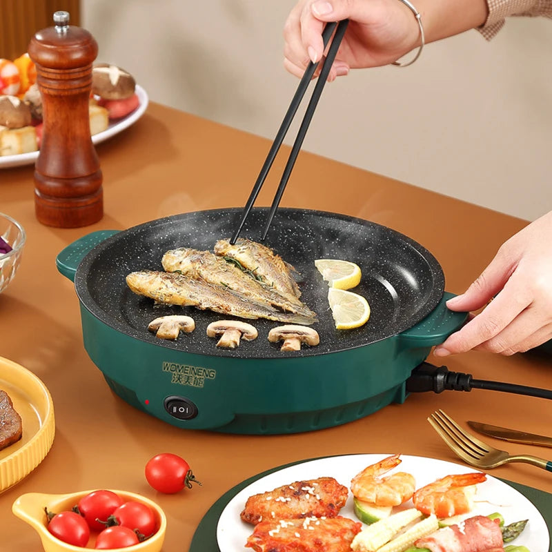 Electric Non-Stick Frying Pan with Adjustable Heat