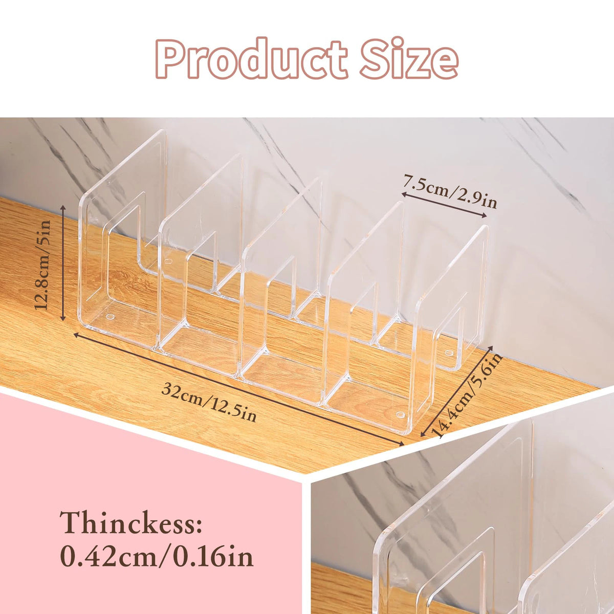 Clear 4-Section Purse Organizer for Closet, Shelf, or Display