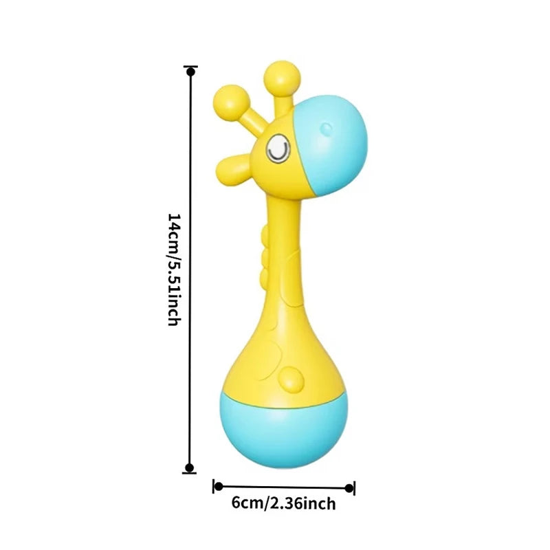 Cute Animal Baby Rattle with Soothing Sounds – Montessori Teether Toy for Newborns