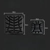 Black ergonomic 3D motorcycle seat cushion made of breathable EVA foam with a textured pattern.