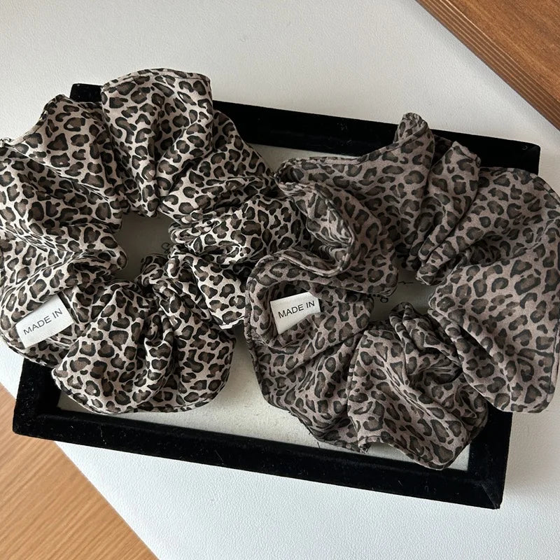 Oversized Leopard Print Scrunchie