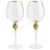 Elegant Gold-Rimmed Diamond Wine Glasses