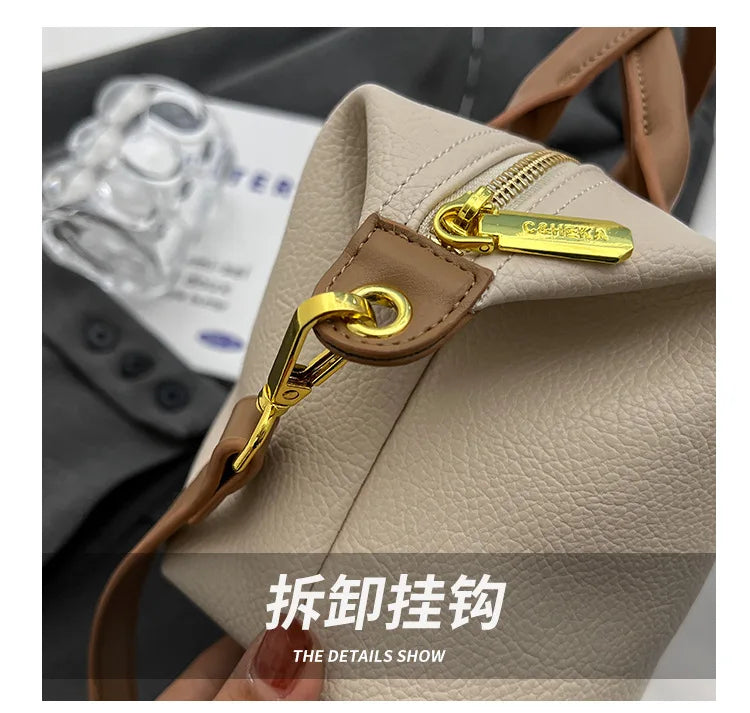 Vintage PU Leather Crossbody Bucket Bag