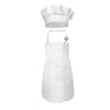White kids craft apron and chef hat set with an adjustable neck strap