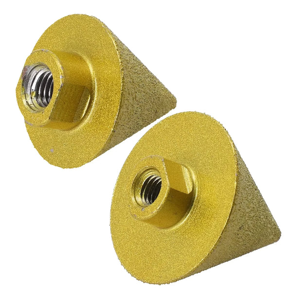 A brass diamond chamfer bit for angle grinders, shown in a golden color.